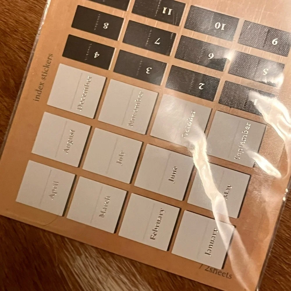 🆕 🎉 Suatelier black & white deco calendar monthly index tab korean stickers